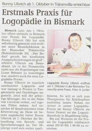 Erstmals Praxis für Logopädie in Bismark